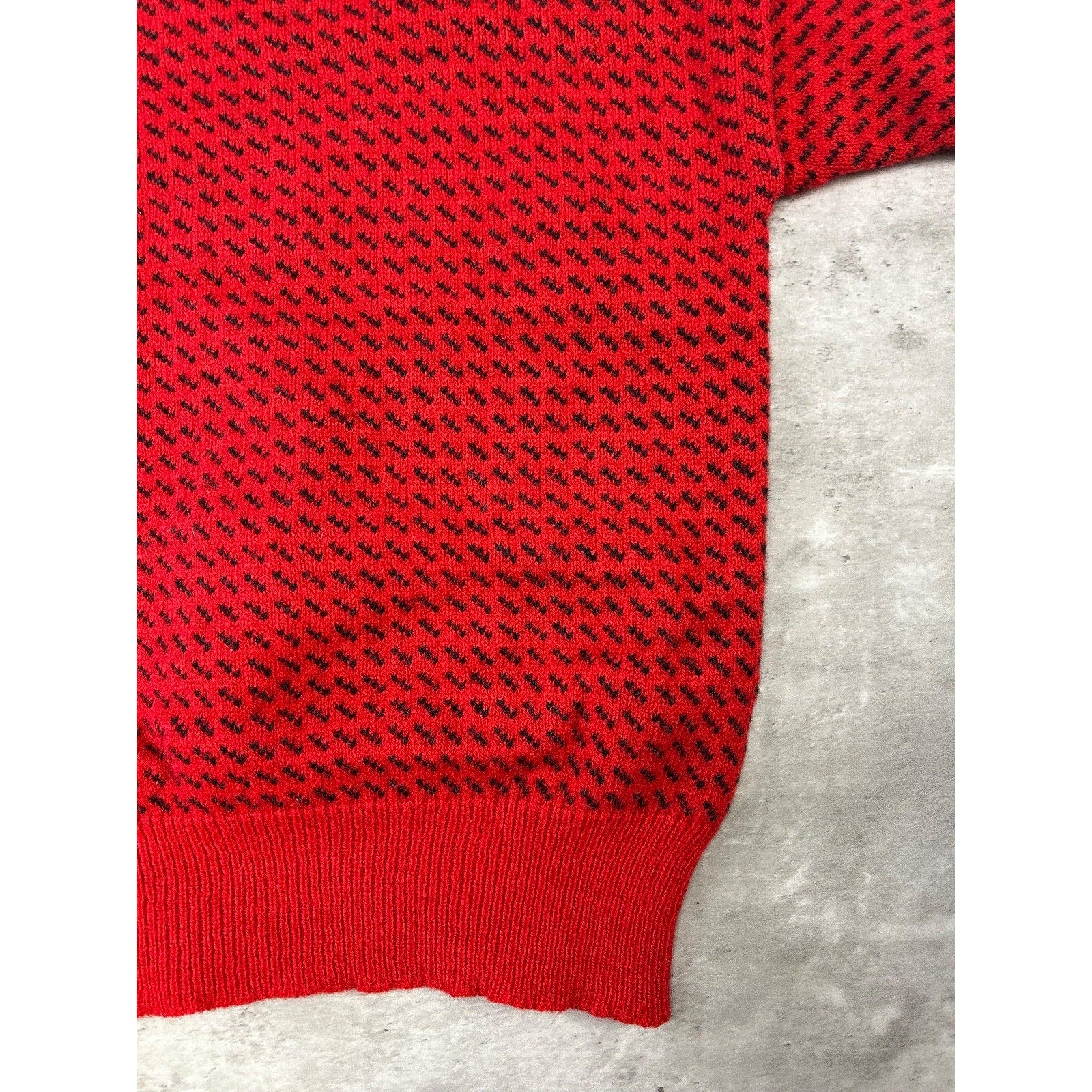 Vintage 90s Woolrich Checkered Print Pullover Ribbed Sweater Size Medium