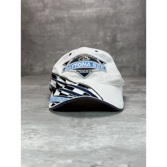 Daytona 500 NASCAR Embroidered Logo Checkered Flag Strapback Hat OSFA