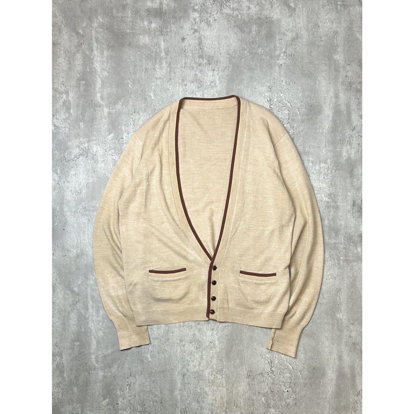 Vintage 1990s/1980s Earth Tones Button Down Knit Cardigan Sweater Size large