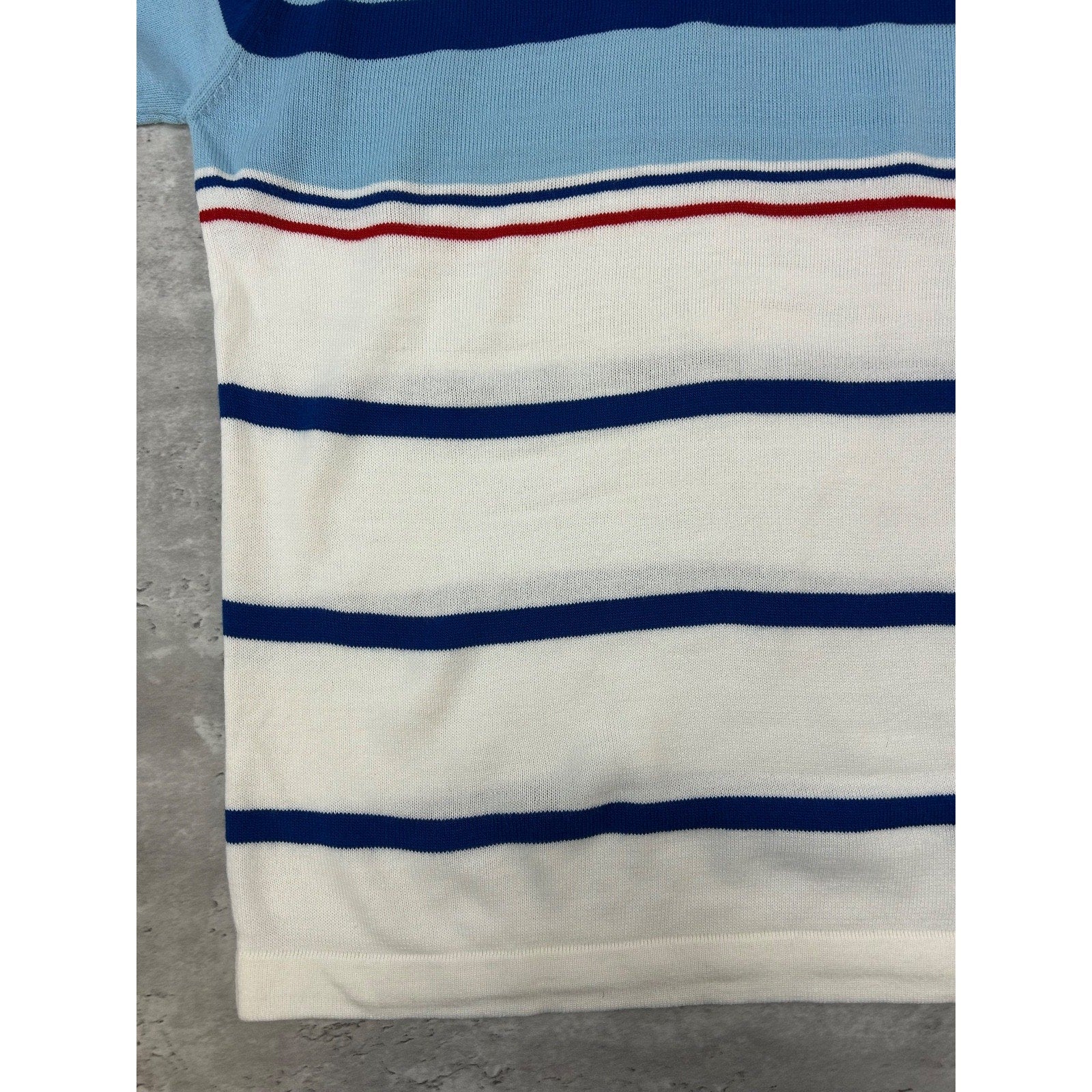 Vintage Y2K South Pole Striped Embroidered Logo Knit T-Shirt Size Large