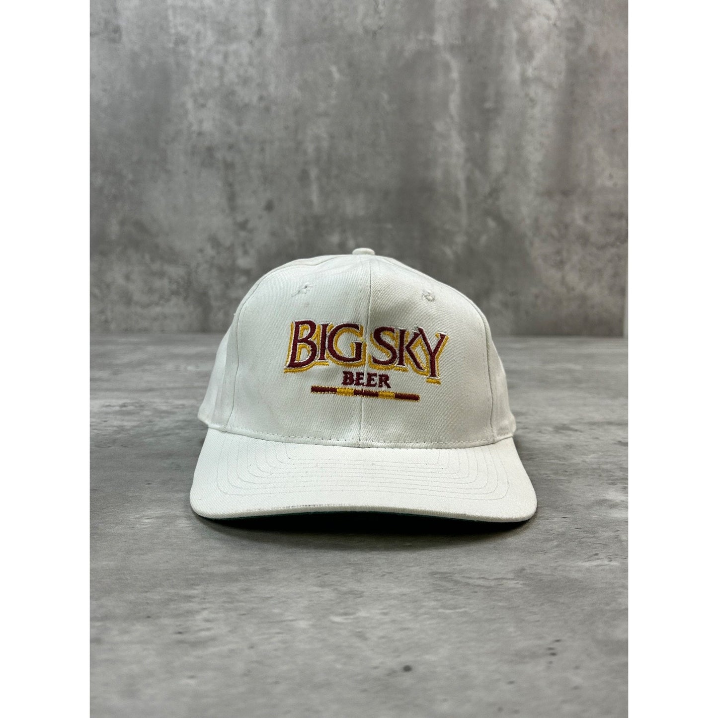 Vintage 90s Big Sky Beer Embroidered Spellout Beer Promo Snapback Hat OSFA