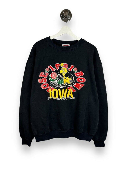 Vintage 1991 Iowa Hawkeyes NCAA Rose bowl Graphic Sweatshirt Size XL