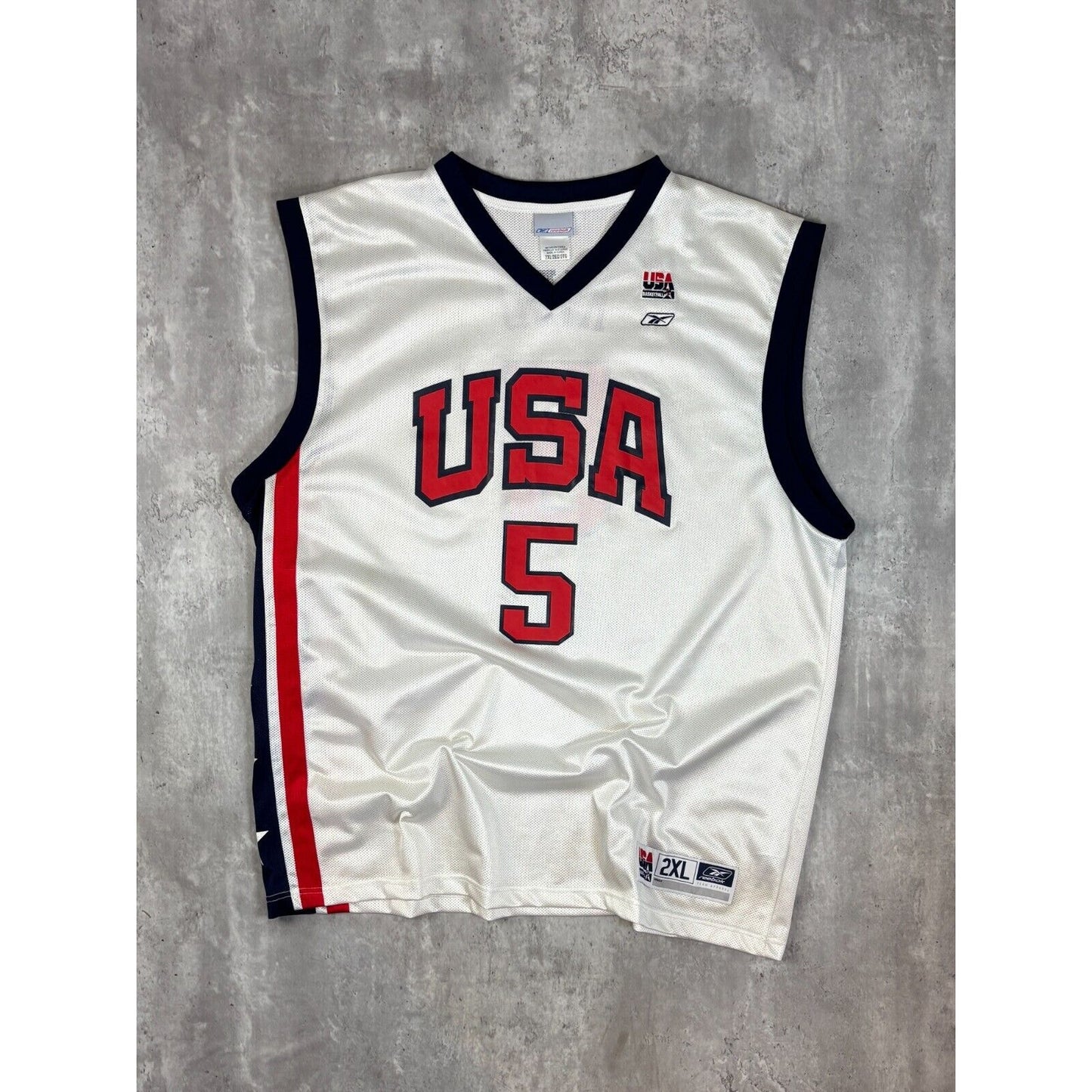Vintage Jason Kidd #5 USA Olympics Dream Team Reebok Basketball Jersey Size 2XL