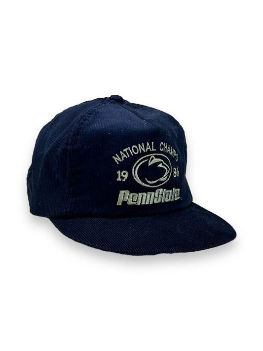 Vintage 1986 Penn State NCAA Football National Champs Corduroy Snapback Hat OSFA