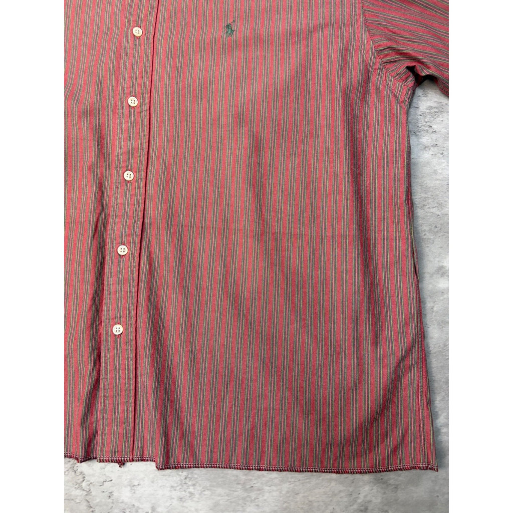 Vintage Polo Ralph Lauren Embroidered Pony Cropped Button Up Shirt Size XL