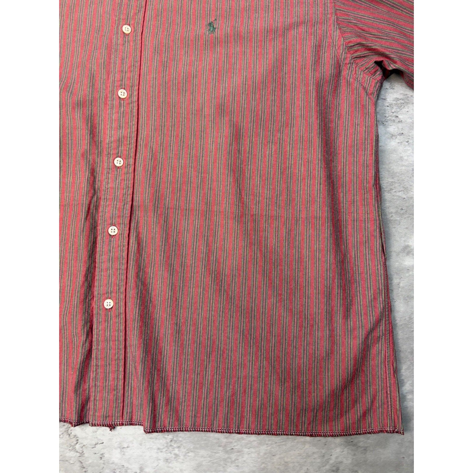Vintage Polo Ralph Lauren Embroidered Pony Cropped Button Up Shirt Size XL
