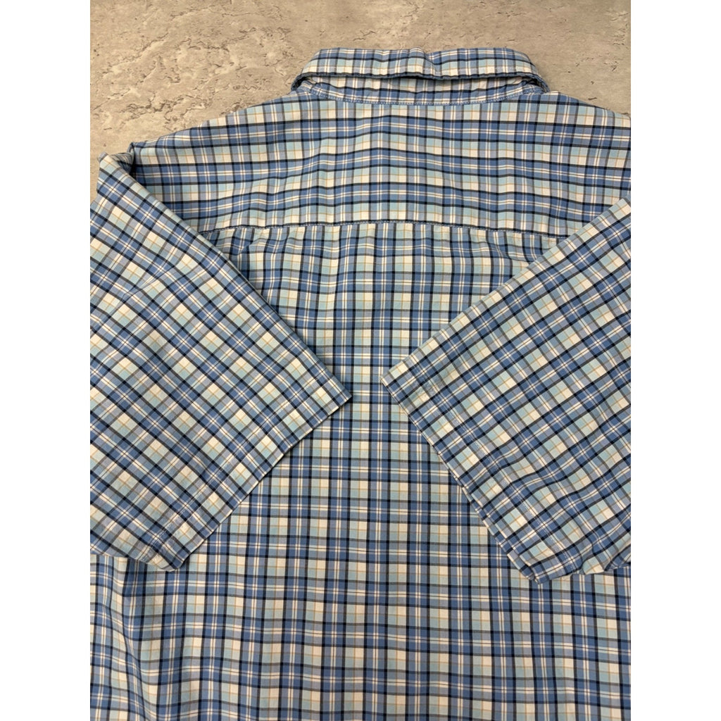 Croft & Barrow Plaid Single Pocket Reworked Cropped Button Up Shirt Size XL