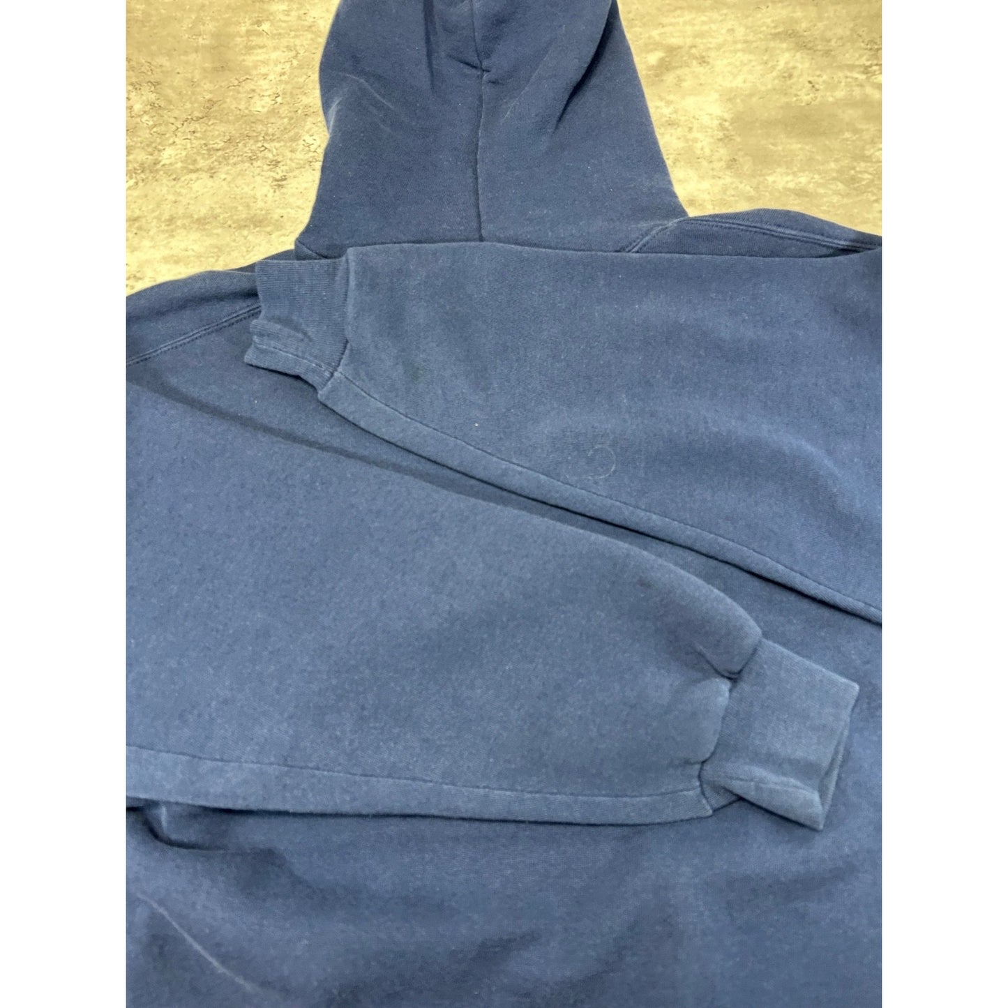 Vintage 90s Blank Pullover Hooded Sweatshirt Size XL Navy Blue