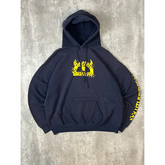 Vintage Little Devil Skateboards Graphic Logo Pullover Hooded Sweatshirt Size XL