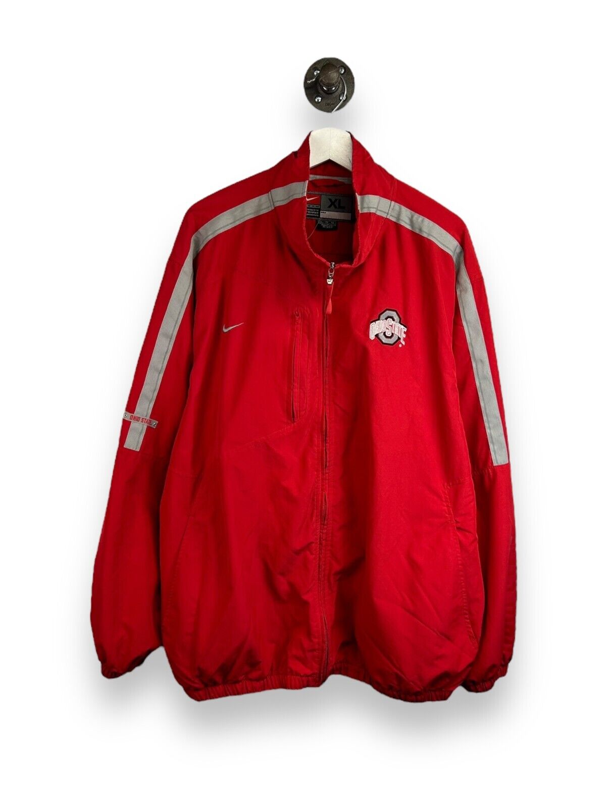 Vintage Ohio State Buckeyes NCAA Nike Nylon Full Zip Windbreaker Jacket Size XL