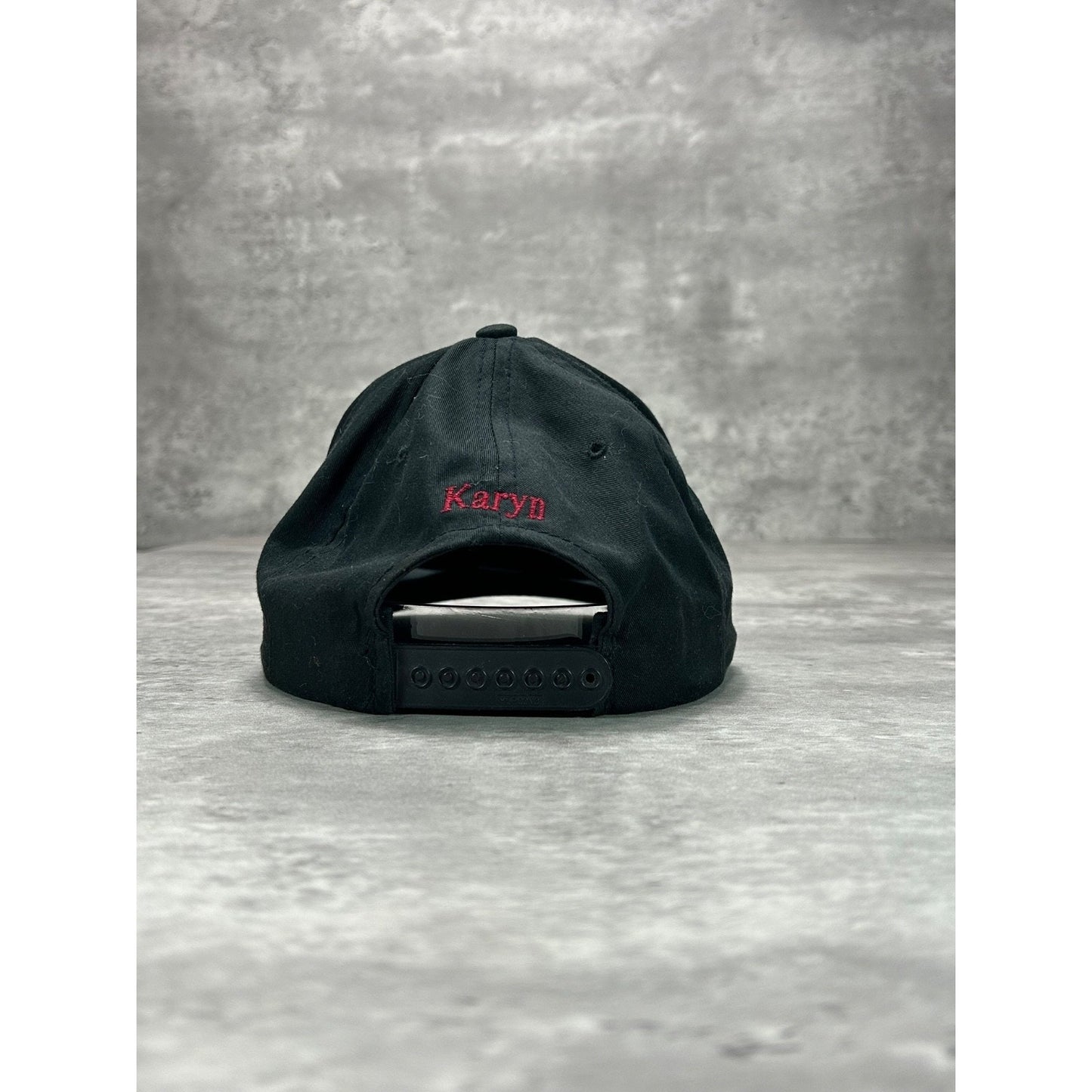 Vintage 90s Utopia Embroidered Spellout Snapback Hat OSFA Black/Red