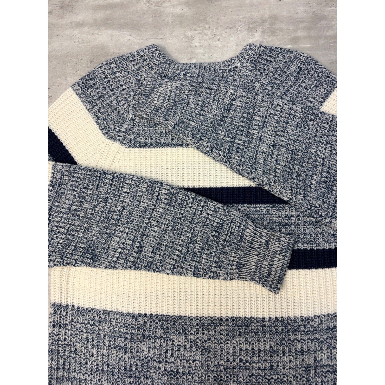 Vintage St Johns Bay Striped Pullover Knit Sweater Size Large Tall