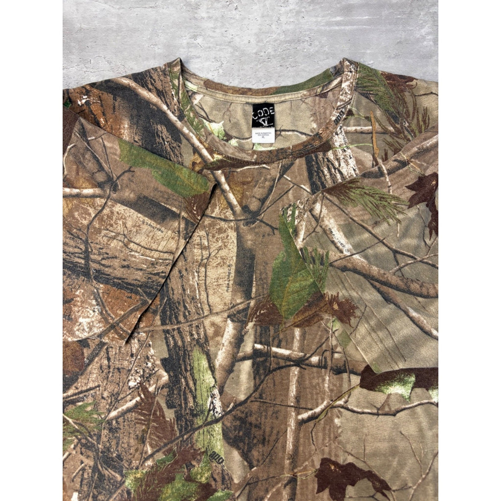 Vintage Code V Apg Tree Camo Hunting T-Shirt Size XL