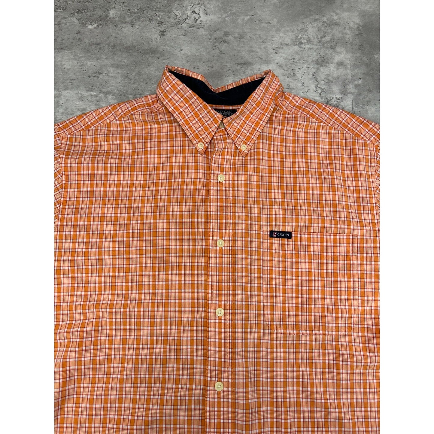Vintage Chaps Ralph Lauren Plaid Print Reworked Cropped Button Up Shirt Sz Large