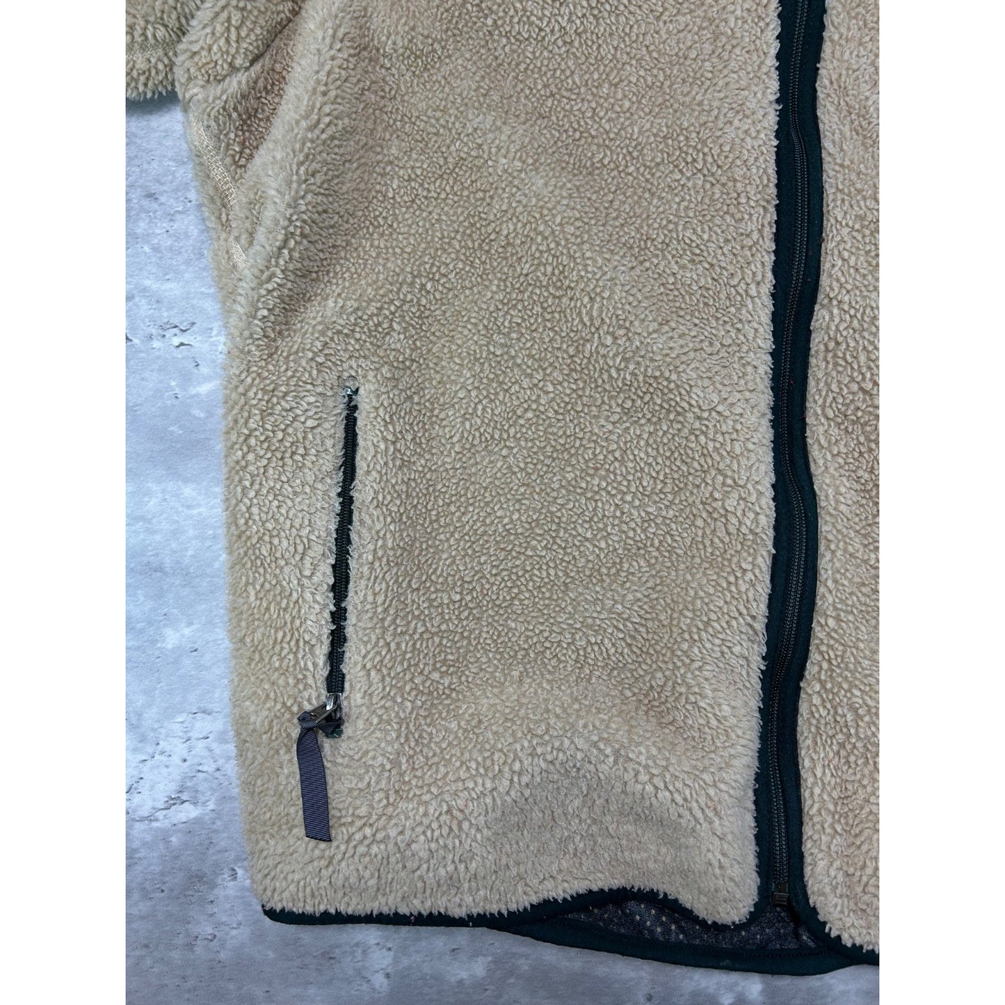 Vintage 90s Patagonia Oatmeal Deepile Full Zip Fleece Sweatshirt Size 2XL