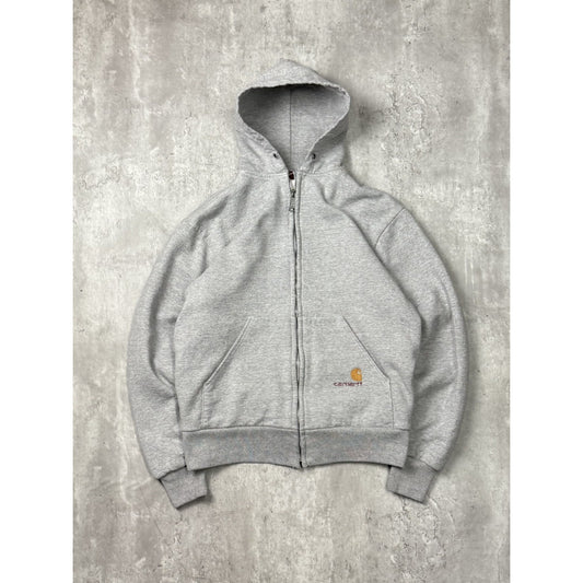 Vintage 80s Carhartt Thermal Lined Full Zip Hooded Workwear Sweatshirt Sz Medium