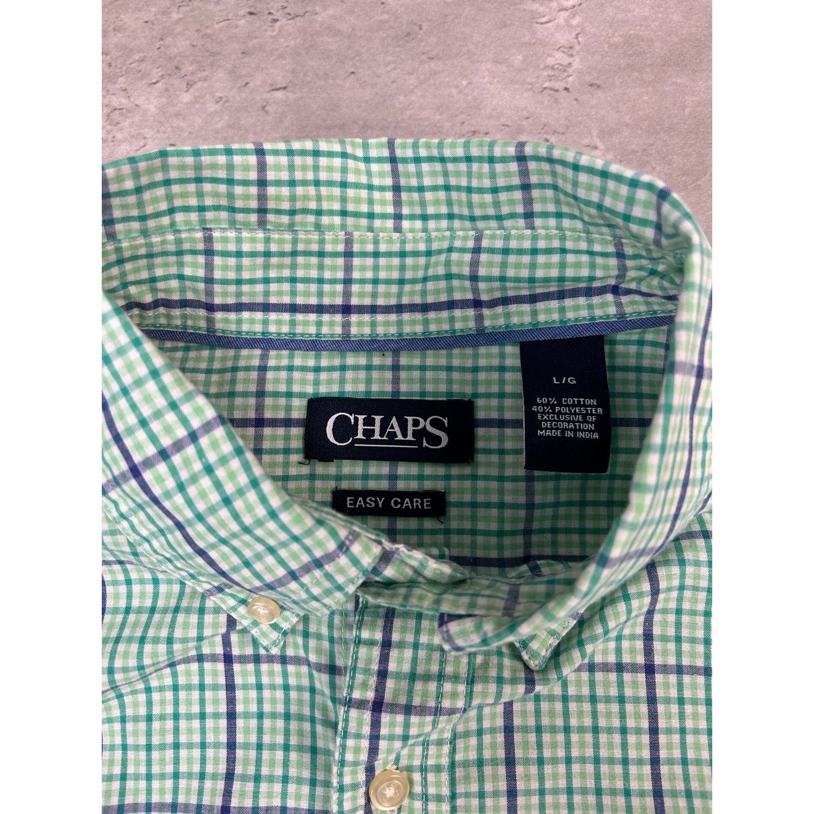 Vintage Chaps Plaid Print Reworked Cropped Long Sleeve Button Up Shirt Sz Large
