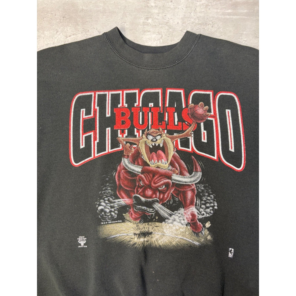Vintage 1993 Chicago Bulls NBA Looney Tunes Taz Graphic Sweatshirt Size XL