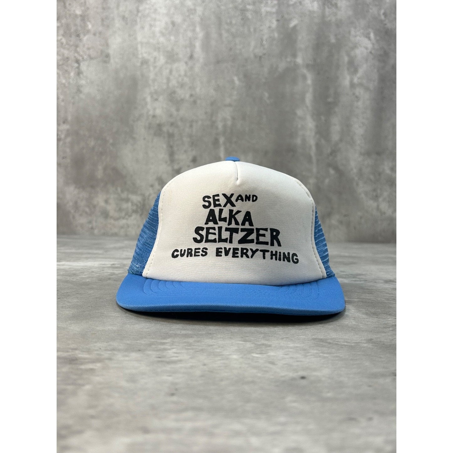 VTG 90s Sex And Alka Seltzer Cures Everything Comedy Trucker Snapback Hat OSFA