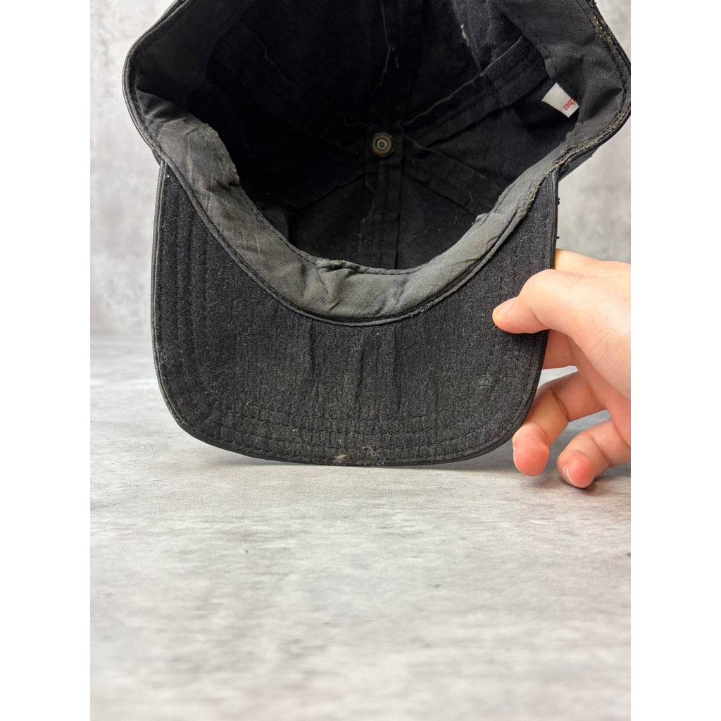 Vintage Harley Davidson Embroidered Bald Eagle Logo Leather Strapback Hat OSFA