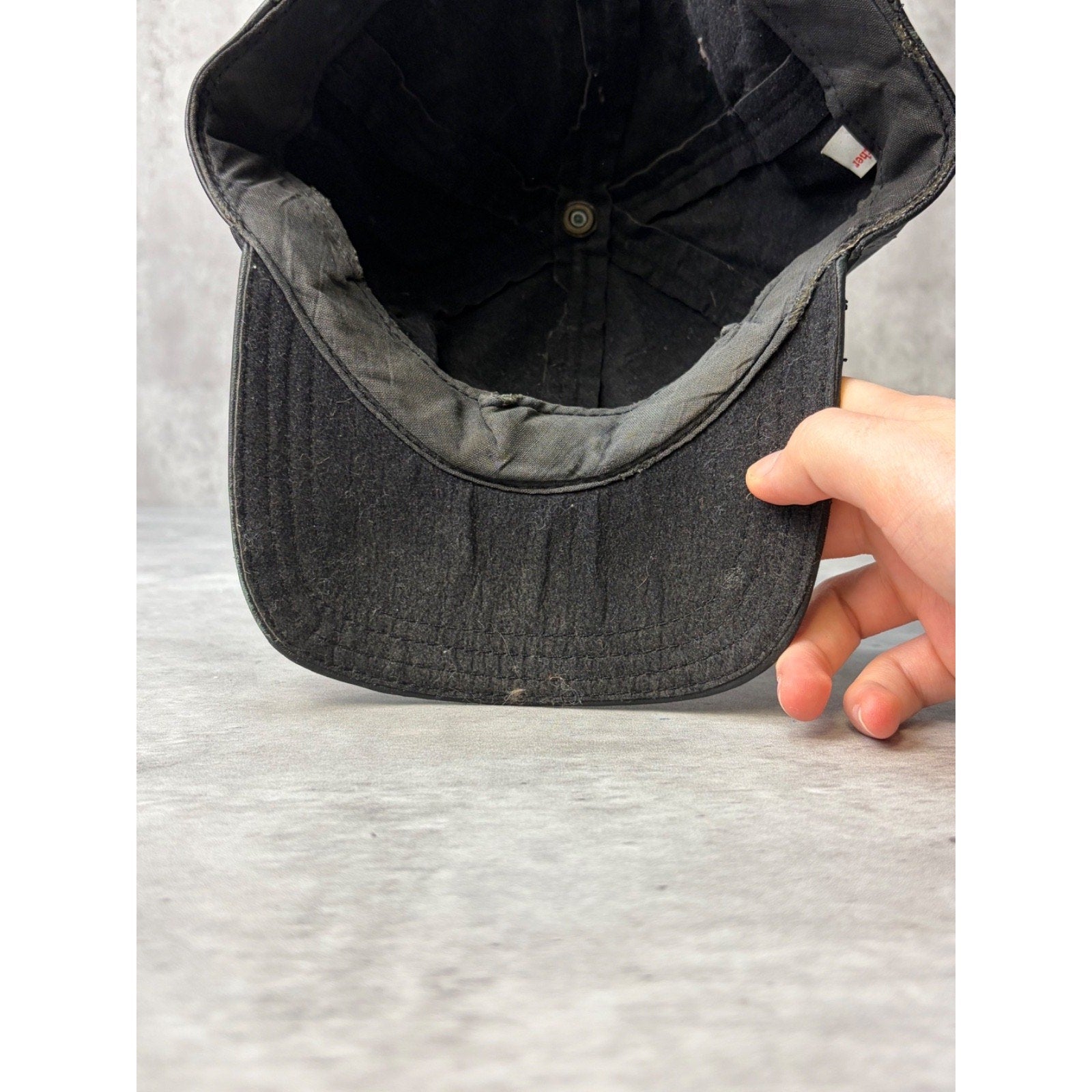 Vintage Harley Davidson Embroidered Bald Eagle Logo Leather Strapback Hat OSFA