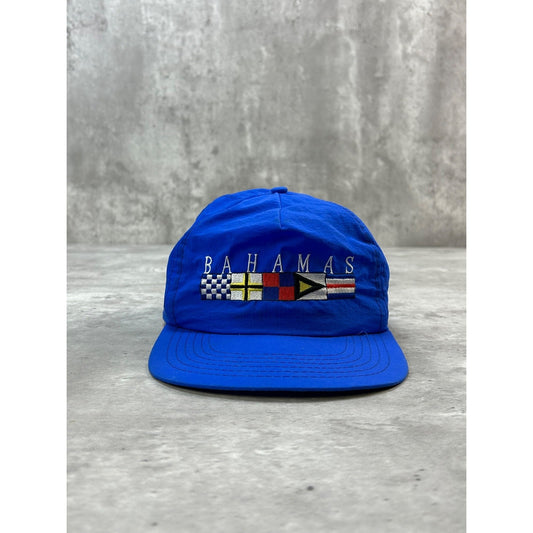 Vintage 90s Bahamas Embroidered Flag Graphic Destination Snapback Hat OSFA