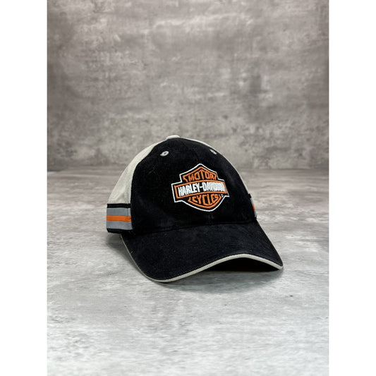 Vintage Harley Davidson Motorcycles Embroidered Logo Trucker Strapback Hat OSFA