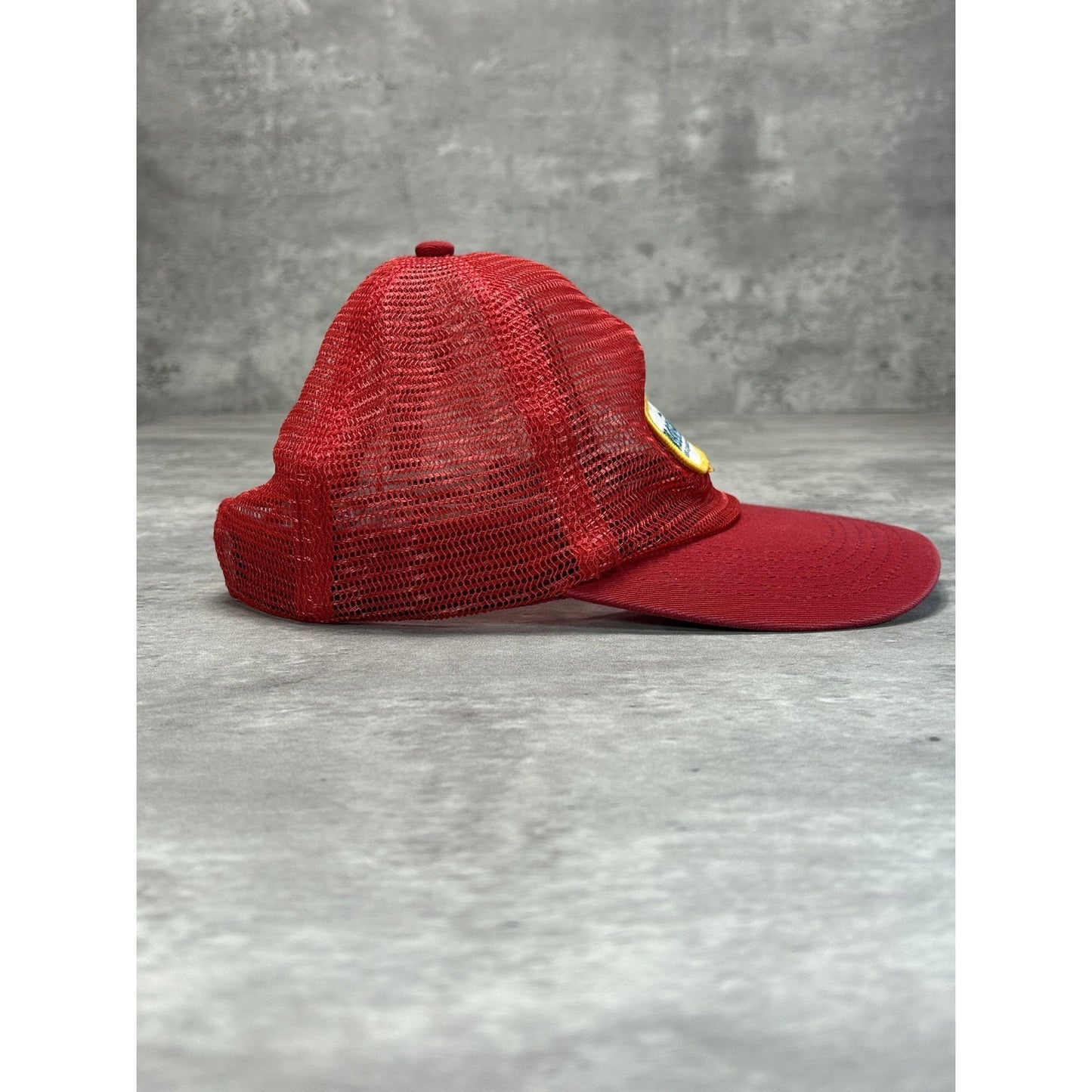 Vintage 80s Manana Surf Company Embroidered Patch Mesh Snapback Hat OSFA Red