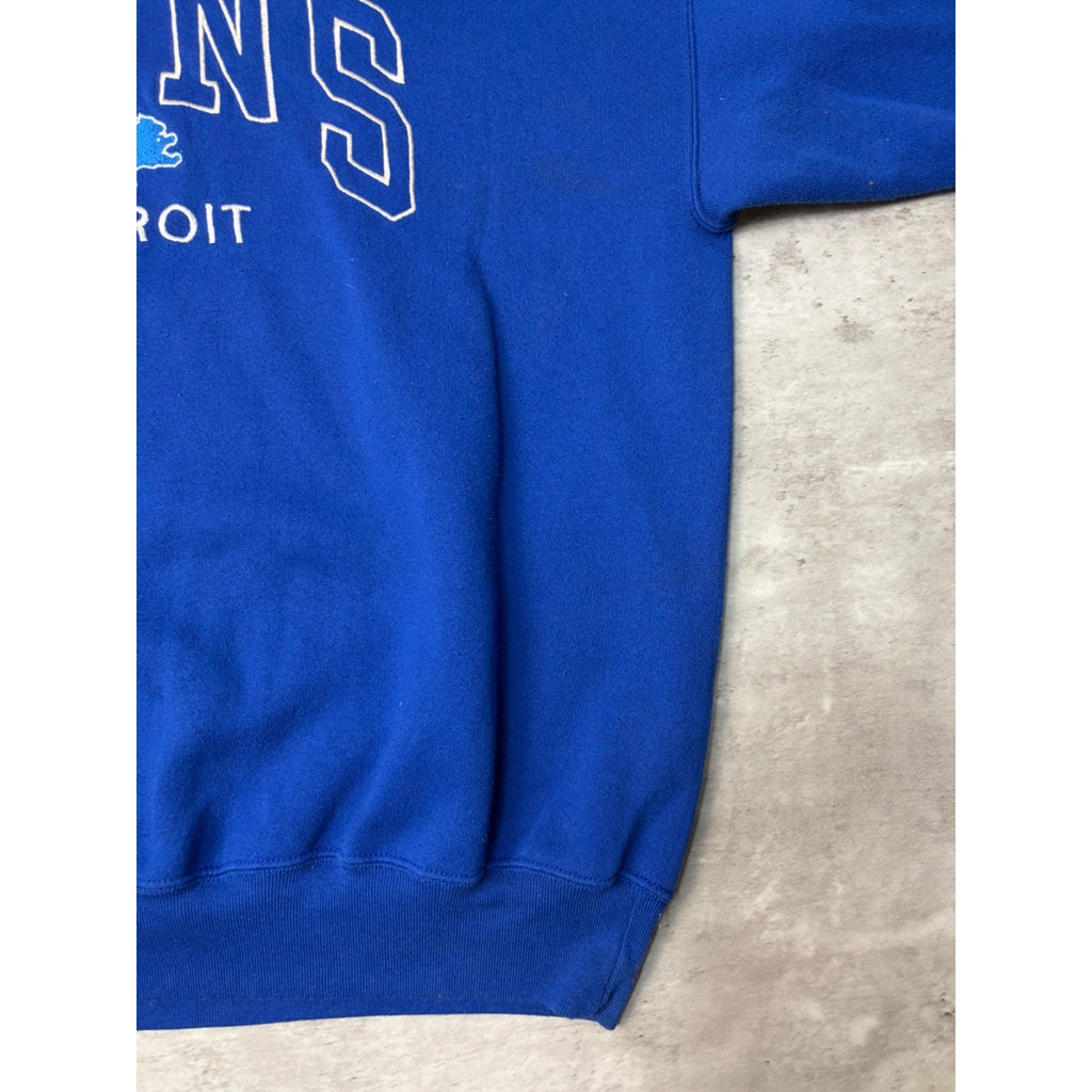 Vintage Detroit Lions NFL Embroidered Arc Spellout Sweatshirt Size Large