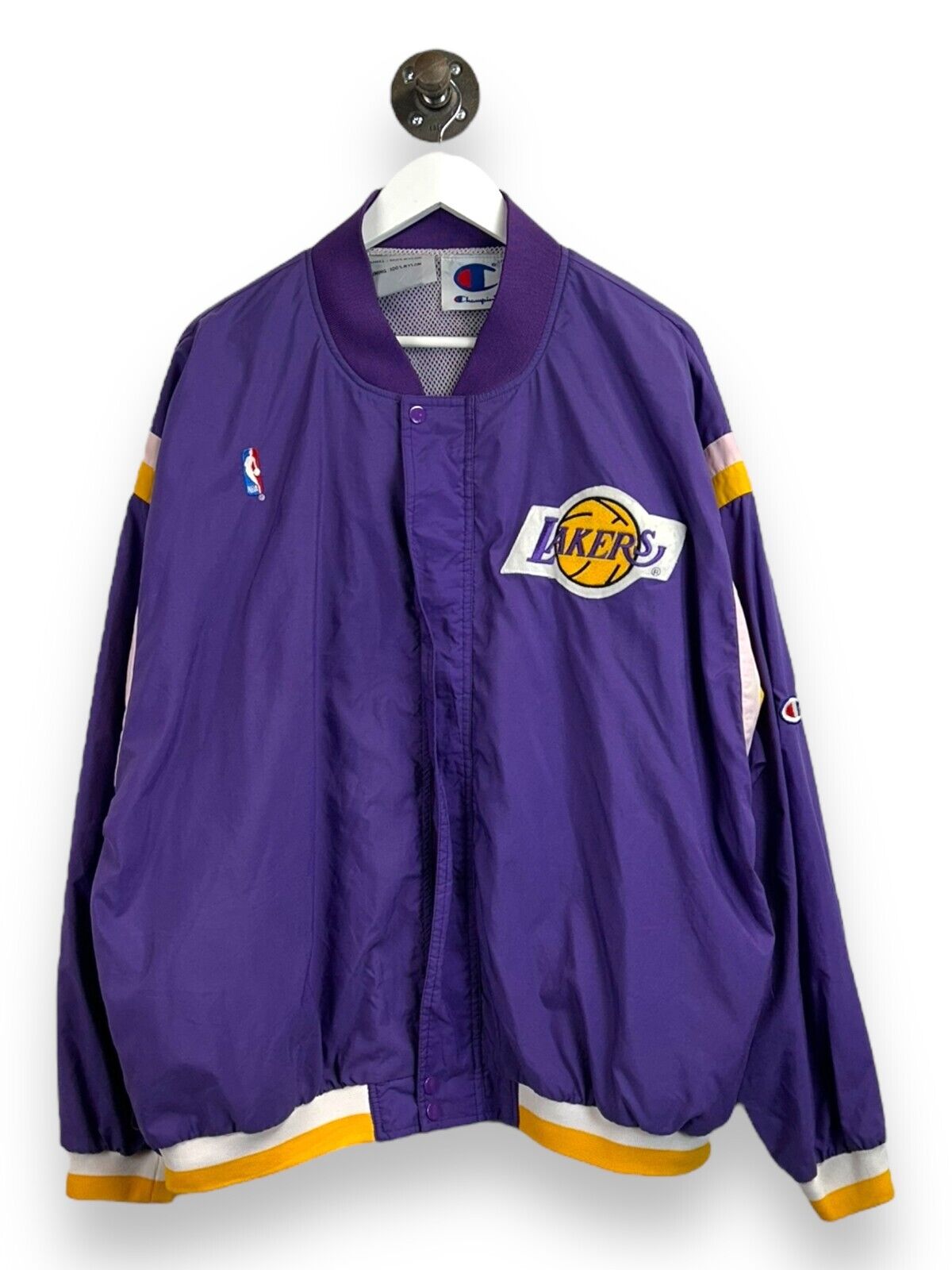 Vintage 90s Los Angeles Lakers NBA Embroidered Champion Bomber Jacket Size 2XL