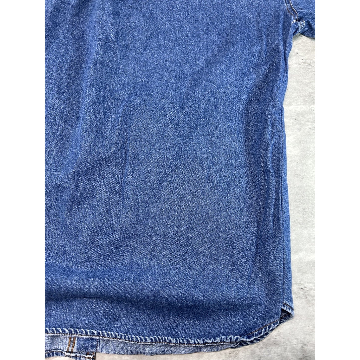 VTG 90s Disney Seven Dwarves Dark Wash Denim Long Sleeve Button Up Shirt Large