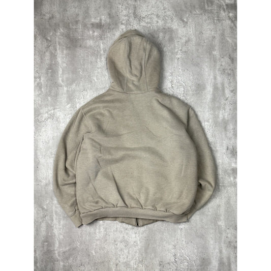 Vintage Carhartt Fleece Lined Full Zip Workwear Hooded Sweatshirt Size Large