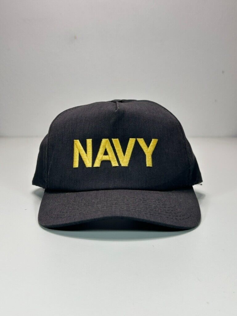 Vintage 80s/90s US Navy Embroidered Spellout Snapback Hat OSFA