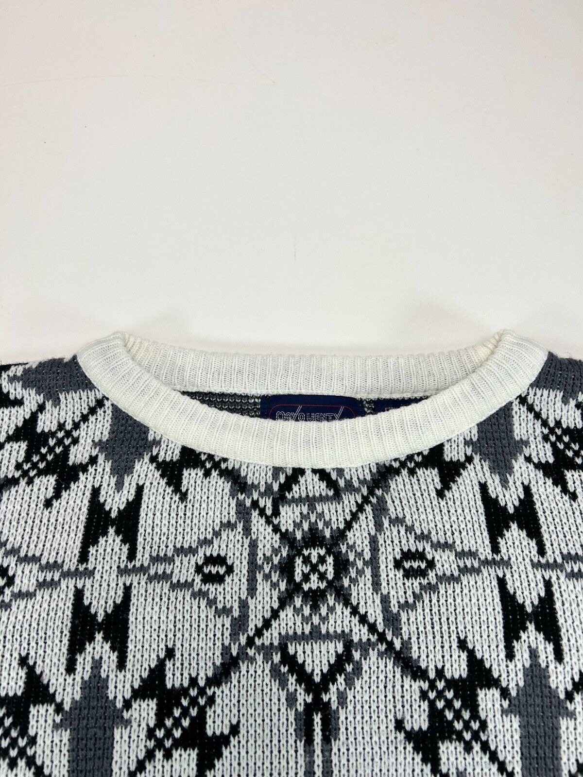 Vintage 90s Mayowenty Abstract Print Ribber Knit Sweater Size XL