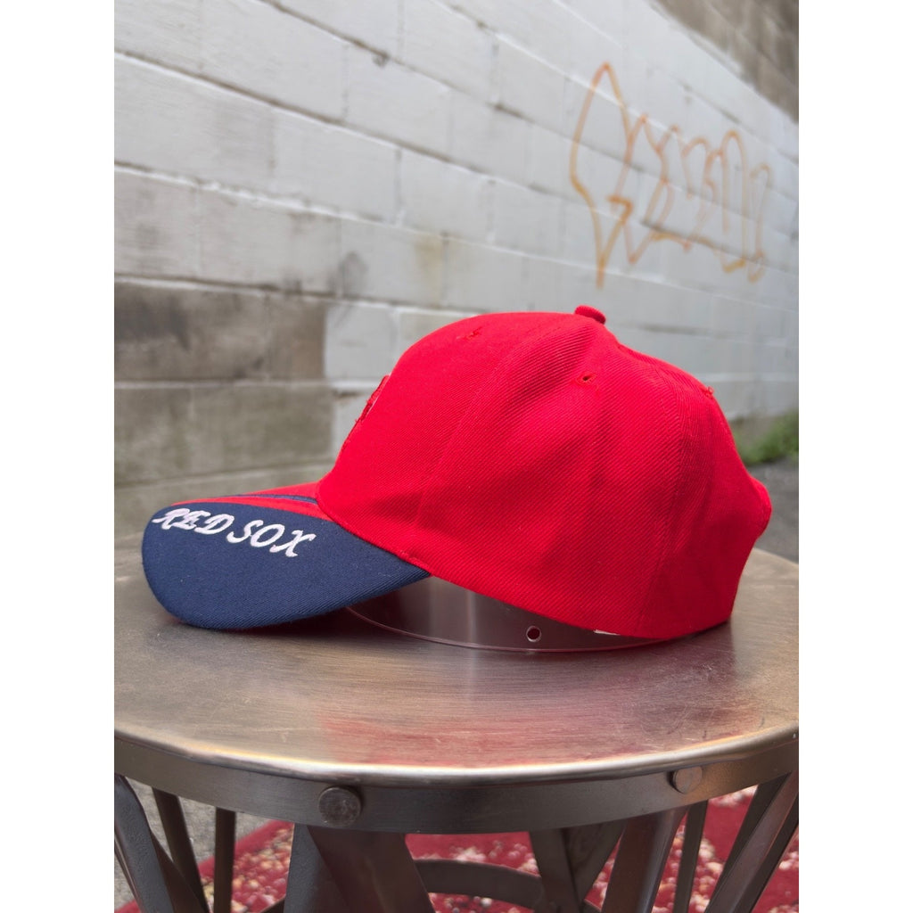 Vintage Boston Red Sox MLB Embroidered Logo Spellout Strapback Hat OSFA