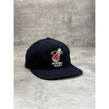 Vintage 90s Miami Heat NBA Embroidered Logo Basketball Snapback Hat OSFA Black