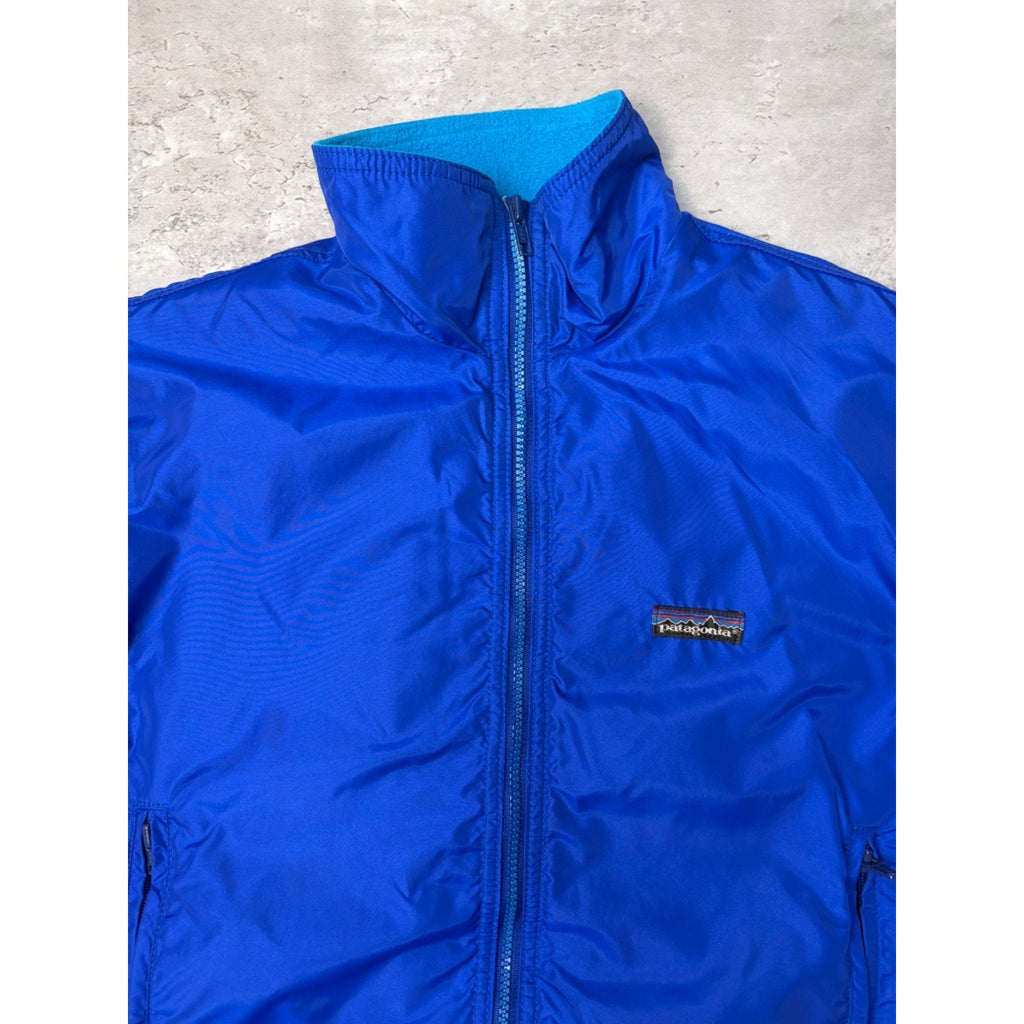 Vintage Patagonia Fleece Lined Embroidered Full Zip Bomber Jacket Sz Small YOUTH