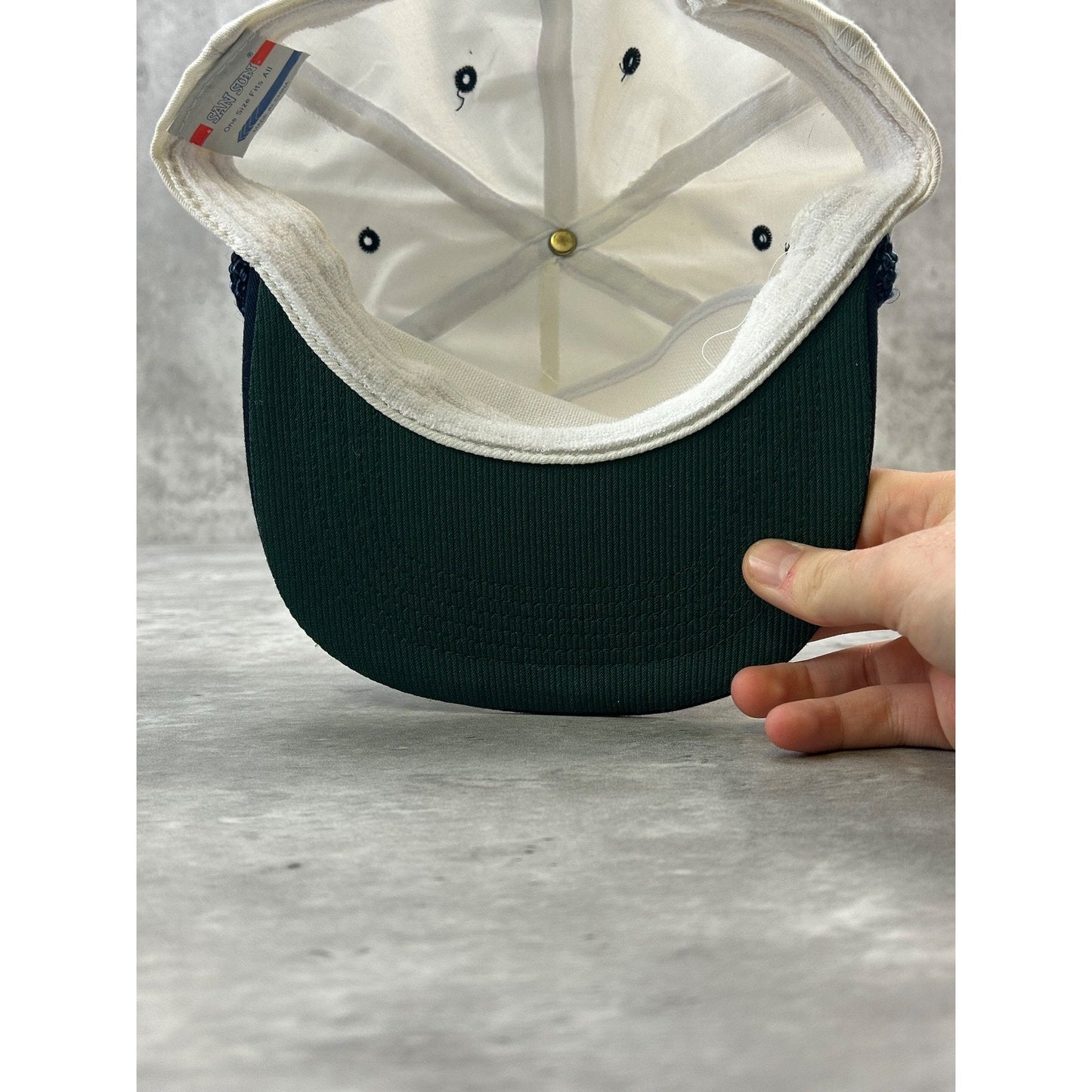 Vintage 90s San Sun Two Tone Blank Snapback Hat OSFA