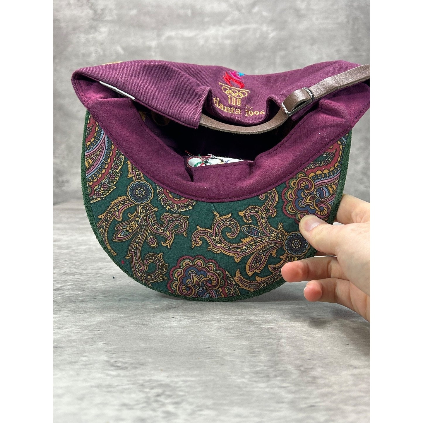 Vintage 1996 Atlanta Olympics Embroidered Spellout Strapback Hat OSFA