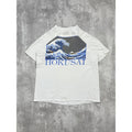 Vintage 90s Hokusai The Great Wave Art Graphic T-Shirt Size Large White