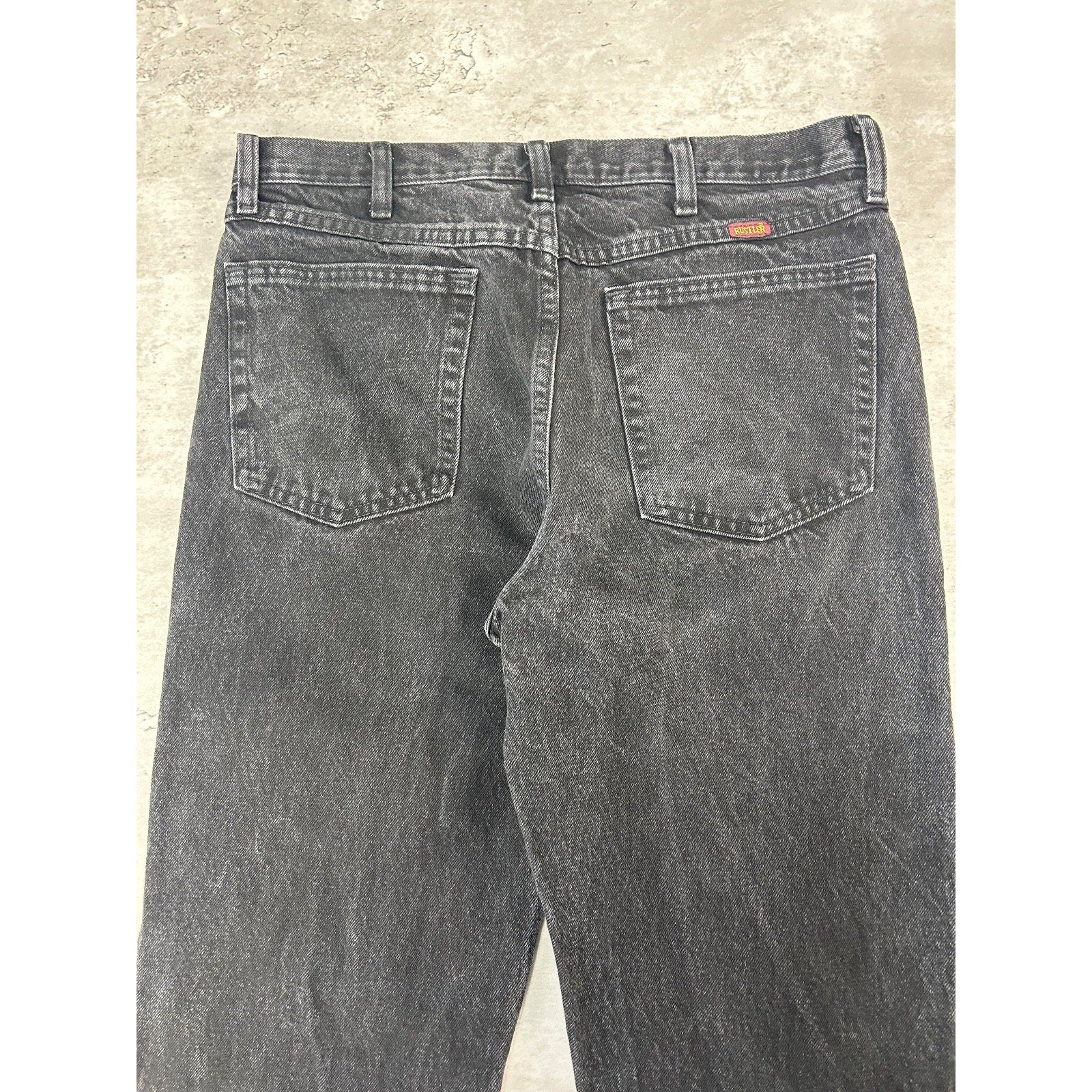 Vintage 90s Rustler Black Denim Straight Leg Pants Size 33