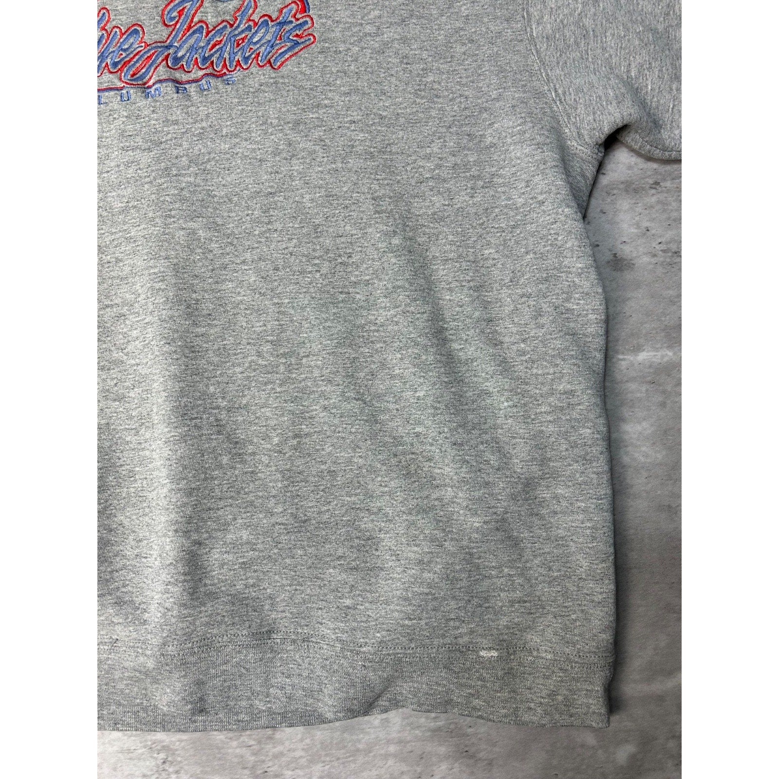 Vintage 90s Columbus Blue Jackets NHL Embroidered Spellout Sweatshirt Size XL