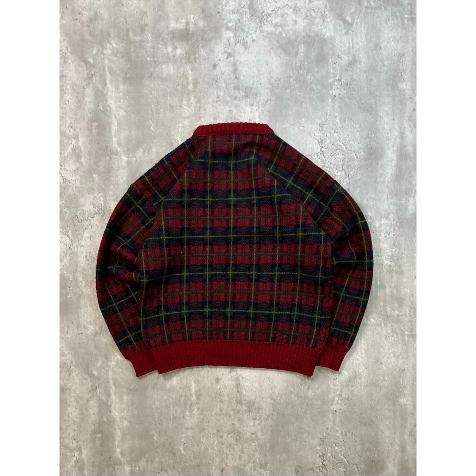 Vintage 90s Eddie Bauer Plaid Print Pullover Knit Sweater Size Large