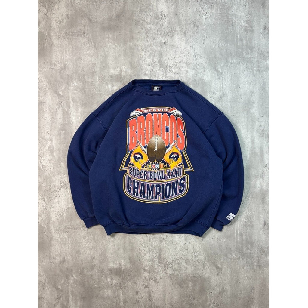Vintage 1997 Denver Broncos NFL Super Bowl XXXII Sweatshirt Size Large