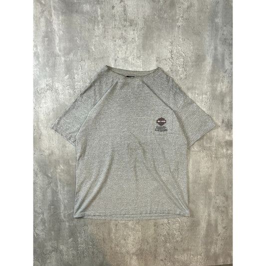 Vintage Harley Davidson Motorcycles Classic Logo Pocket T-Shirt Size XL Gray