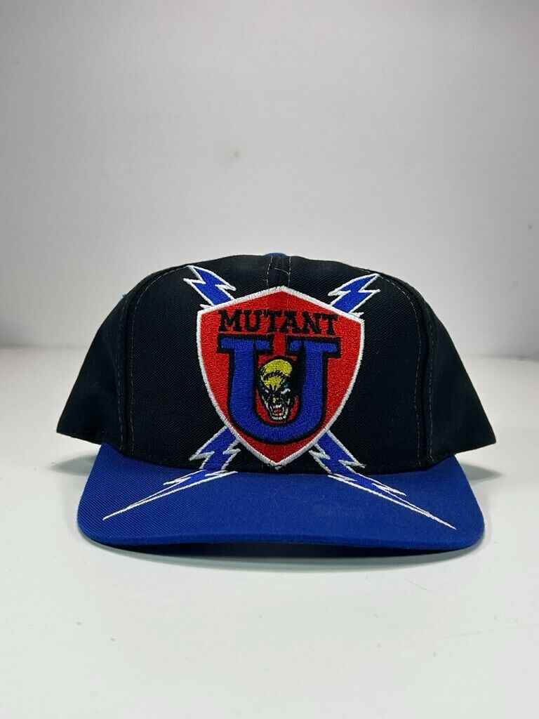 Vintage 90s Marvel Comics Mutant U Wolverines Embroidered Snapback Hat OSFA