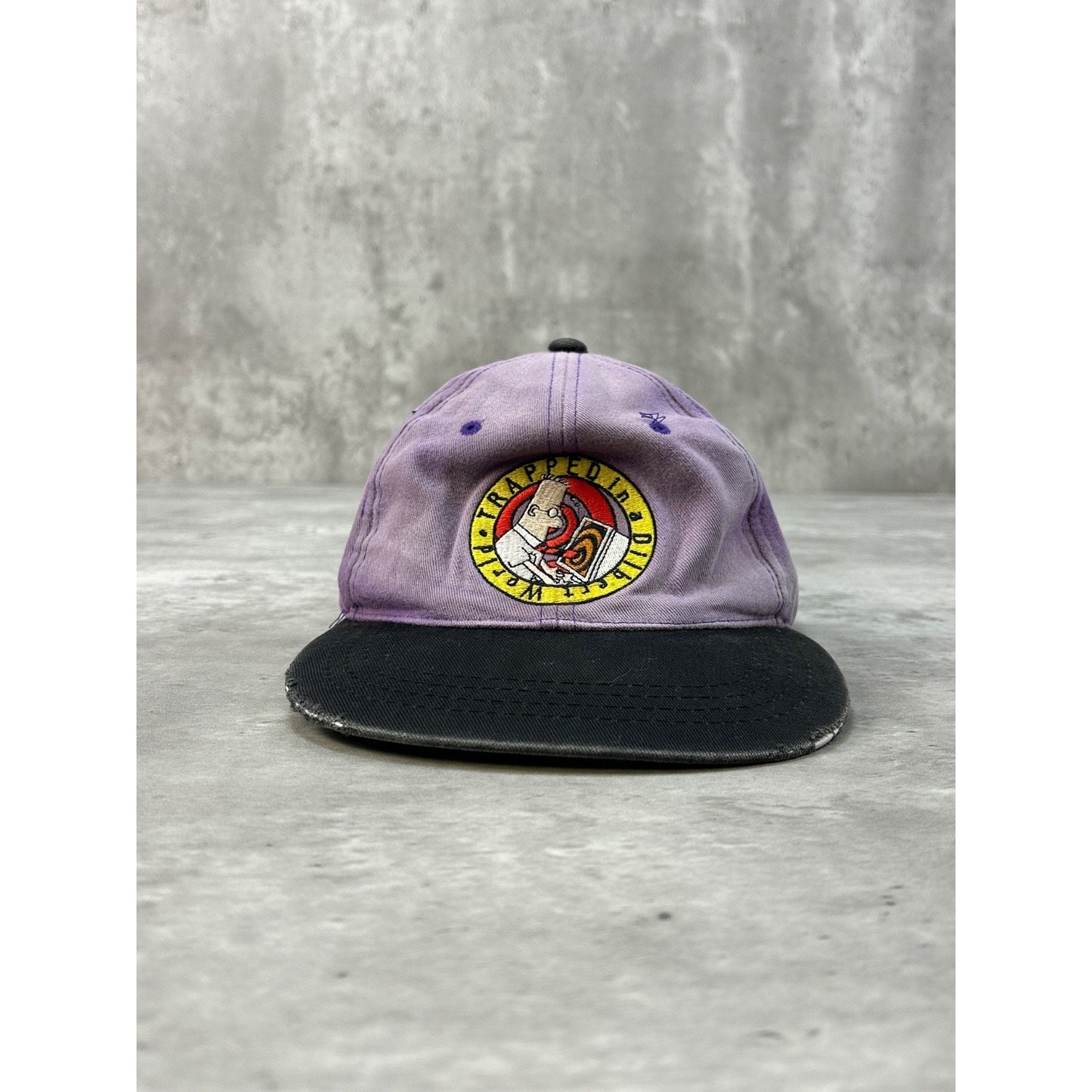 Vintage 90s Trapped In A Dilbert World Embroidered TV Show Snapback YOUTH Hat