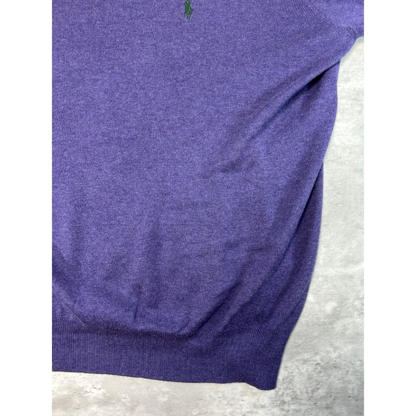 Vintage 90s Polo Ralph Lauren Embroidered Pony V-Neck Knit Sweater Size XL