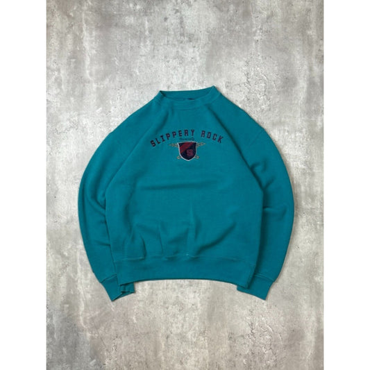 Vintage 90s Slippery Rock University NCAA Embroidered Spellout Sweatshirt Sz Med