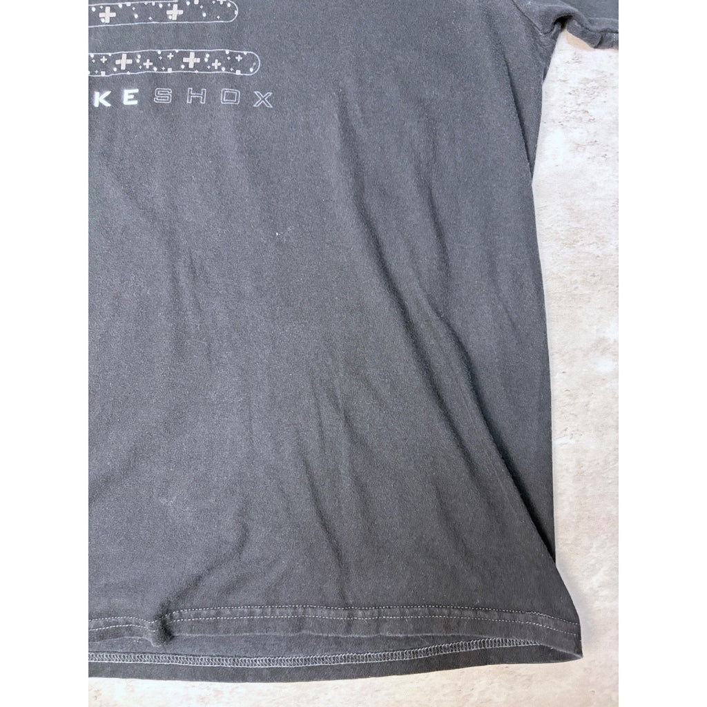 Vintage Y2K Nike Shox Spellout Logo Black Graphic T-Shirt Size XL